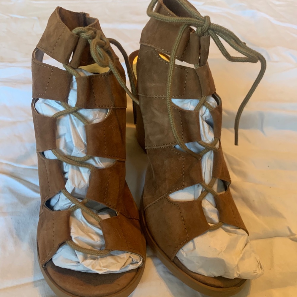 Diba Tan Lace Up Heels